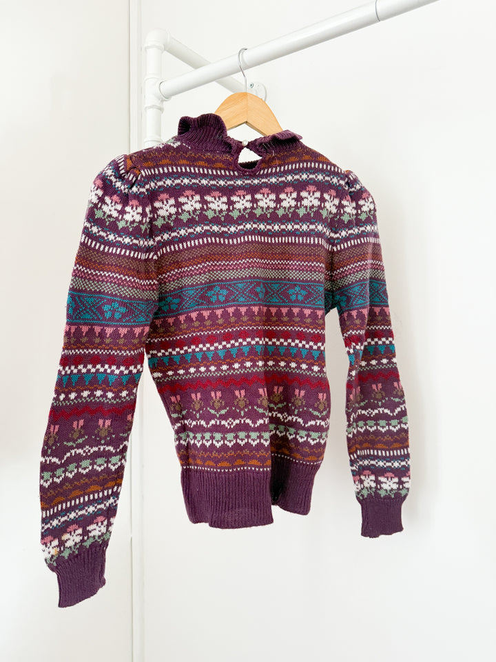 The Cutest 1970s Rare Honeysuckle Knit Fairisle Sweater