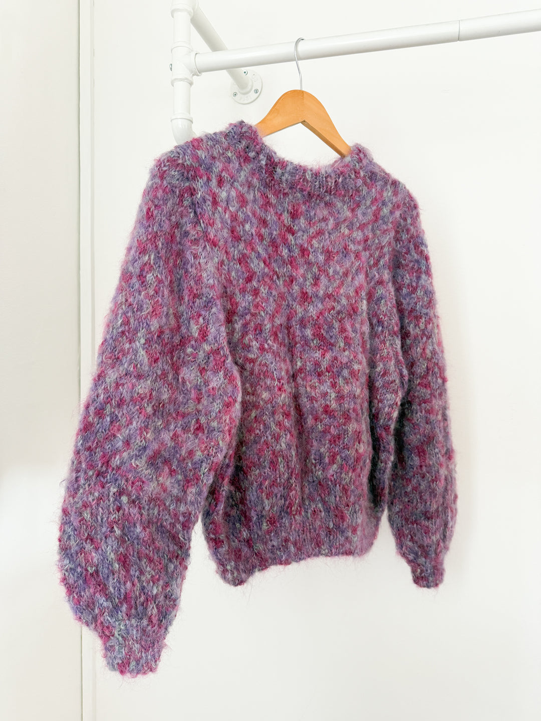 Insane Rare 1970s Hand Knit Shaggy Wool Jumper