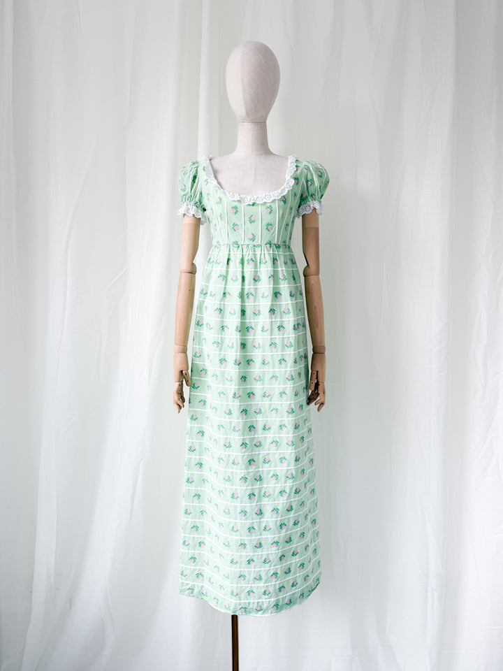 Gorgeous Rare Late 60s Belinda Bellville Cotton Maxi Dress