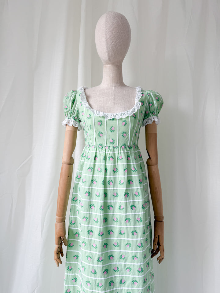Gorgeous Rare Late 60s Belinda Bellville Cotton Maxi Dress
