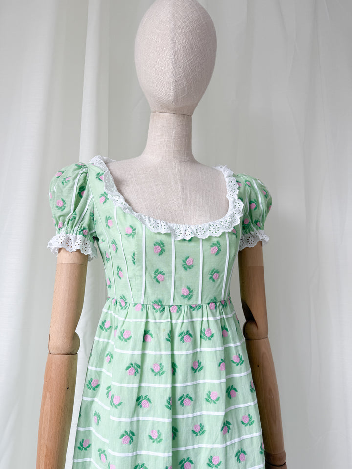 Gorgeous Rare Late 60s Belinda Bellville Cotton Maxi Dress