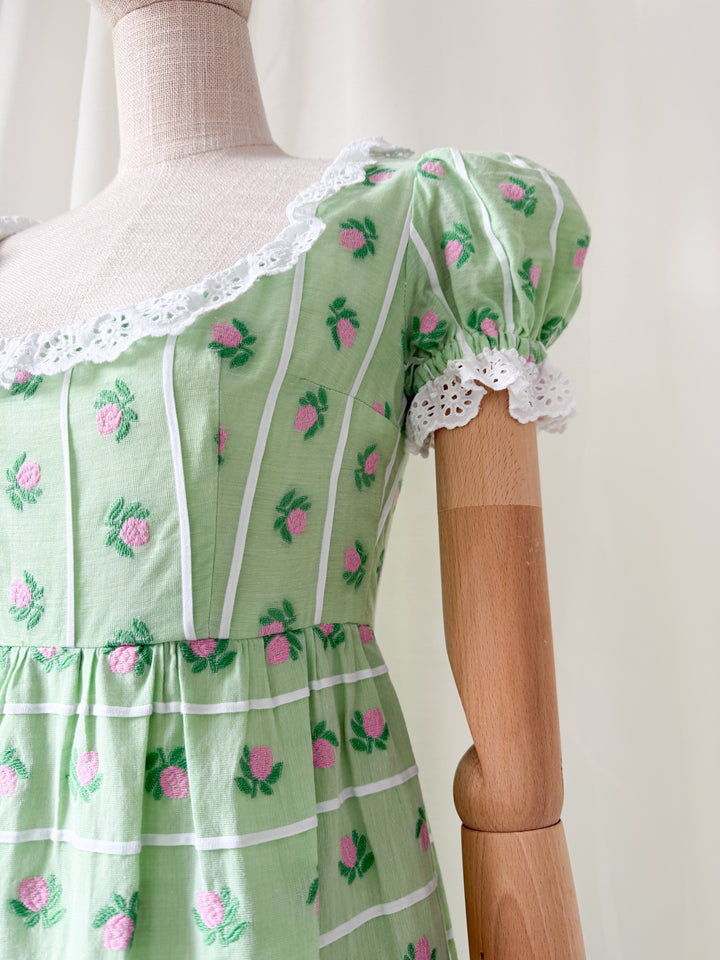 Gorgeous Rare Late 60s Belinda Bellville Cotton Maxi Dress