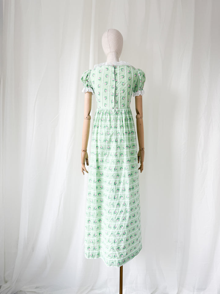 Gorgeous Rare Late 60s Belinda Bellville Cotton Maxi Dress