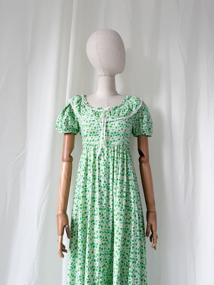 Precious Holy Grail Rare Early 70s Travers Tempos Cotton Maxi Dress