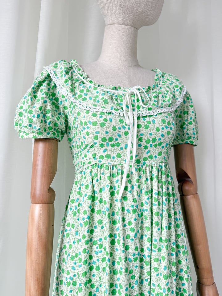 Precious Holy Grail Rare Early 70s Travers Tempos Cotton Maxi Dress