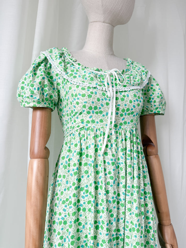 Precious Holy Grail Rare Early 70s Travers Tempos Cotton Maxi Dress