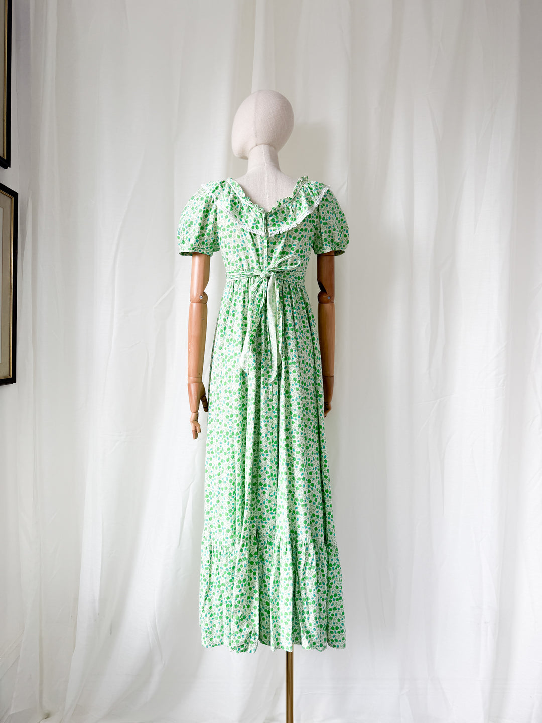 Precious Holy Grail Rare Early 70s Travers Tempos Cotton Maxi Dress