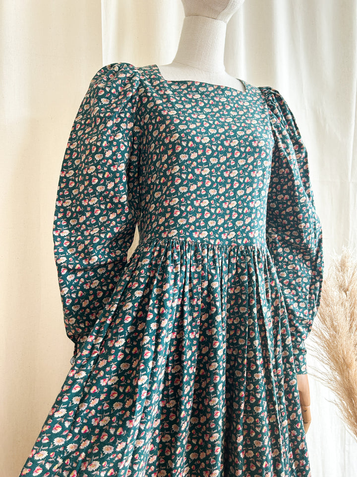 The Yew ~ stunning 80s Laura Ashley mutton sleeve midi dress