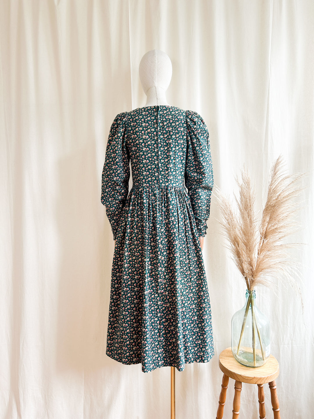 The Yew ~ stunning 80s Laura Ashley mutton sleeve midi dress