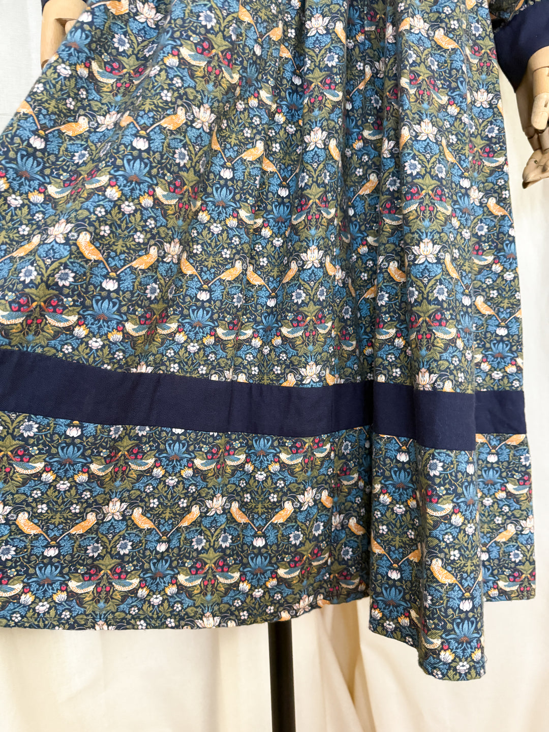 Divine Rare 1970s William Morris Liberty Midi Dress by Origin