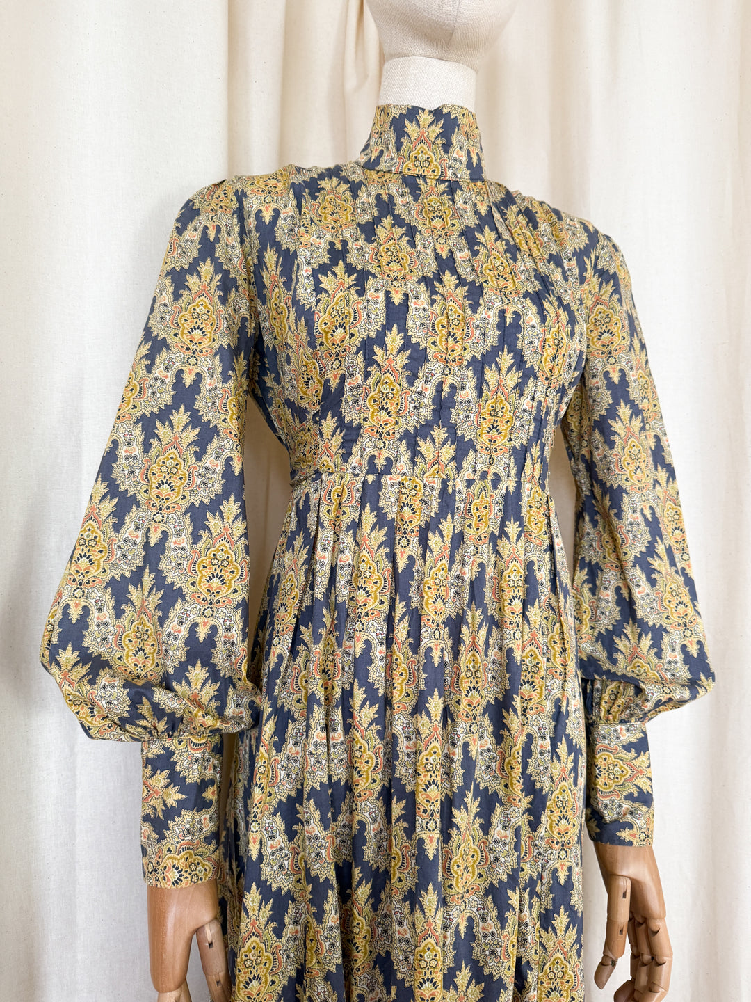 Incredible Precious Rare Bluestocking Liberty Cotton 1970s Maxi dress
