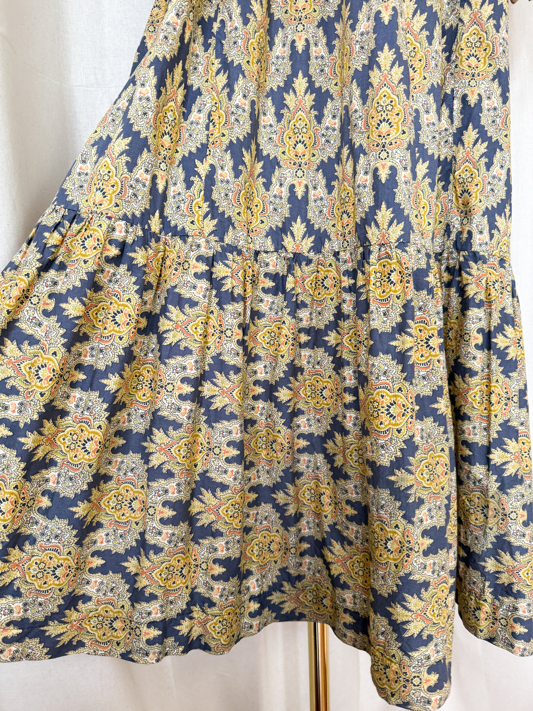 Incredible Precious Rare Bluestocking Liberty Cotton 1970s Maxi dress