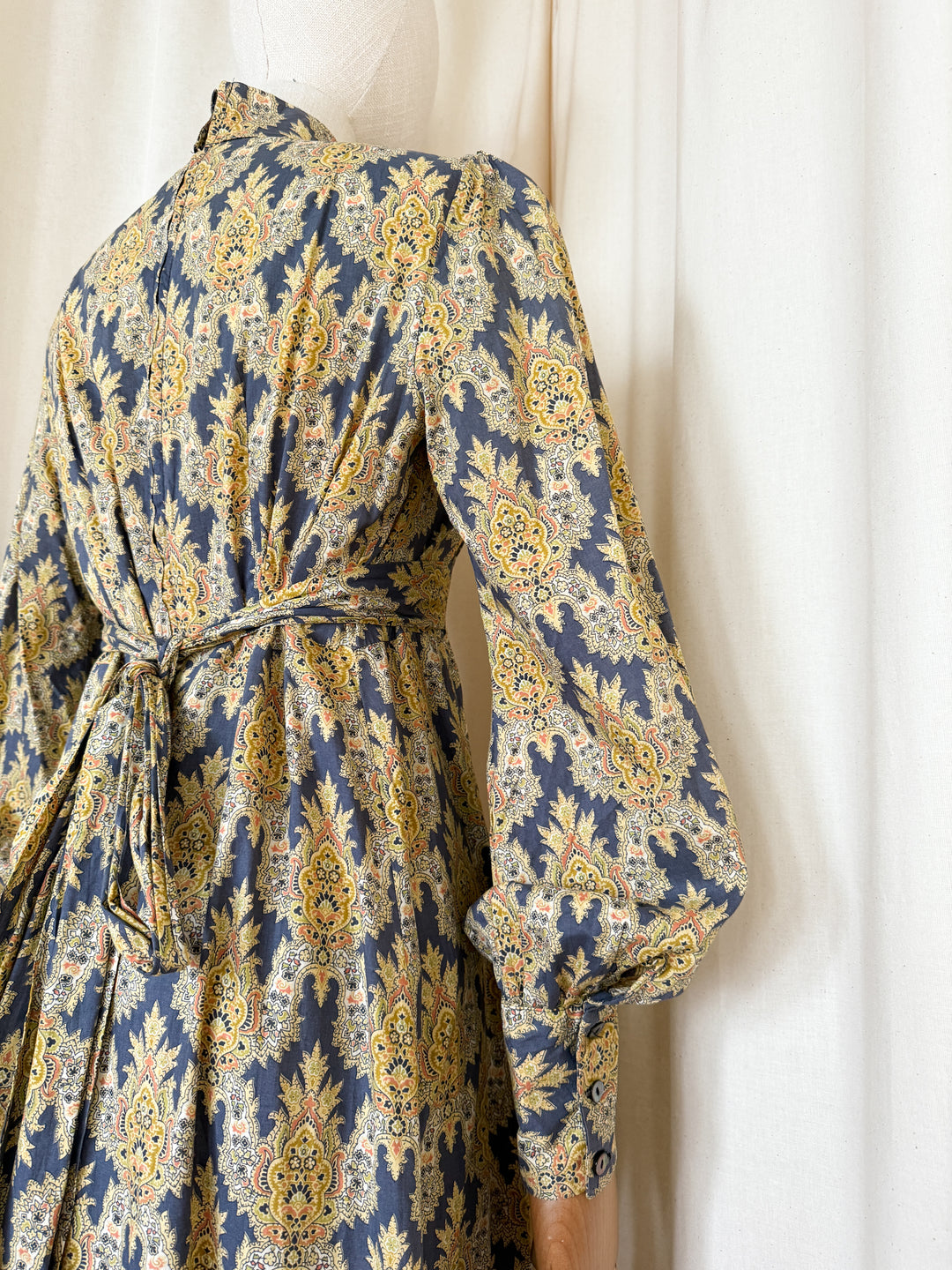 Incredible Precious Rare Bluestocking Liberty Cotton 1970s Maxi dress