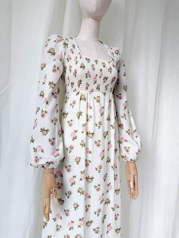 Dreamy Precious Rare 70s Topshop Shirred Cotton Maxi Dress