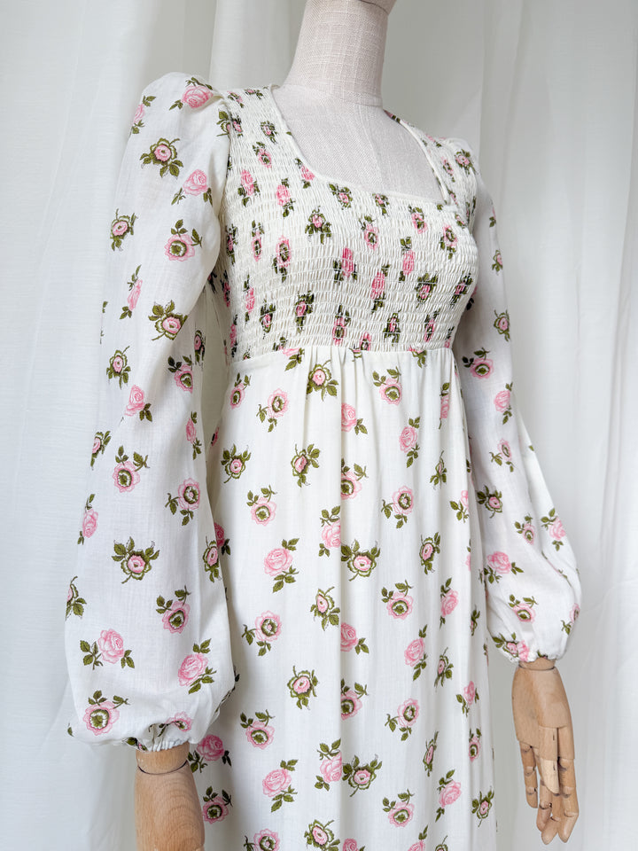 Dreamy Precious Rare 70s Topshop Shirred Cotton Maxi Dress