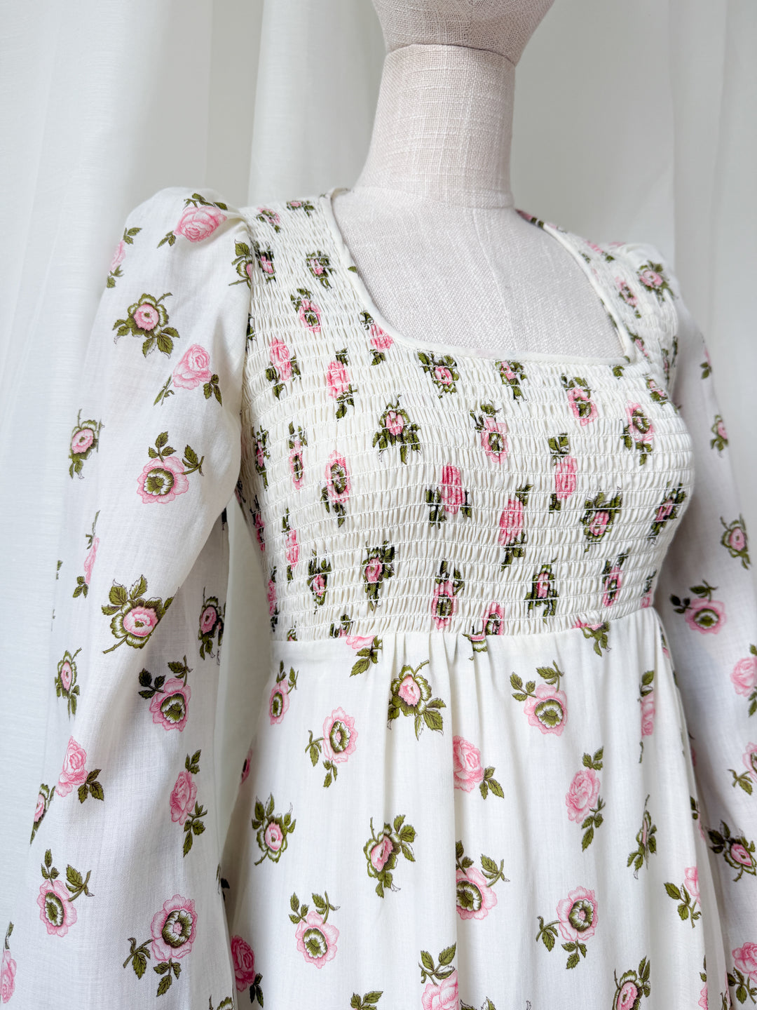 Dreamy Precious Rare 70s Topshop Shirred Cotton Maxi Dress