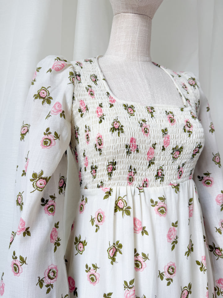 Dreamy Precious Rare 70s Topshop Shirred Cotton Maxi Dress