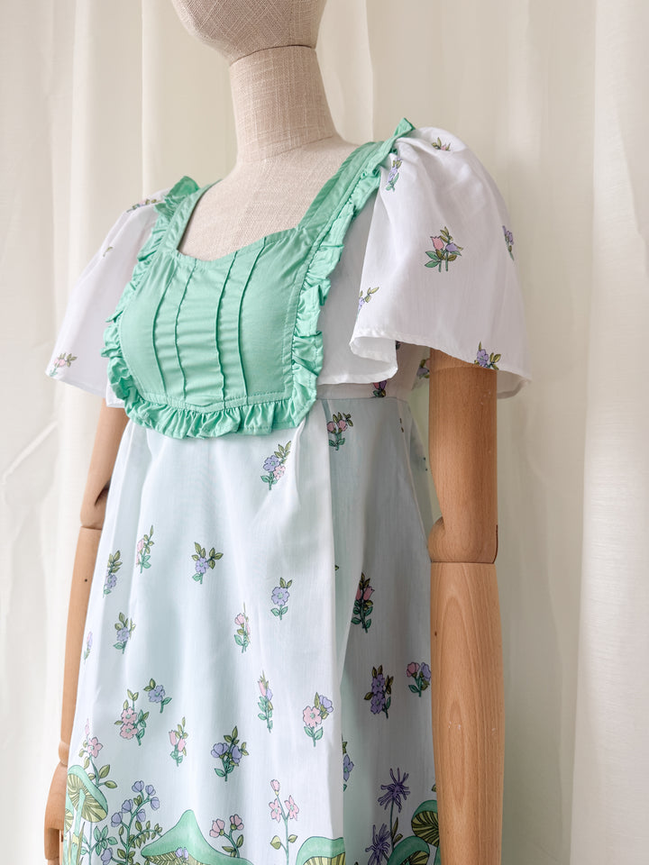 Stunning 70s Marion Donaldson Double Layered Skirt Cotton Maxi Dress
