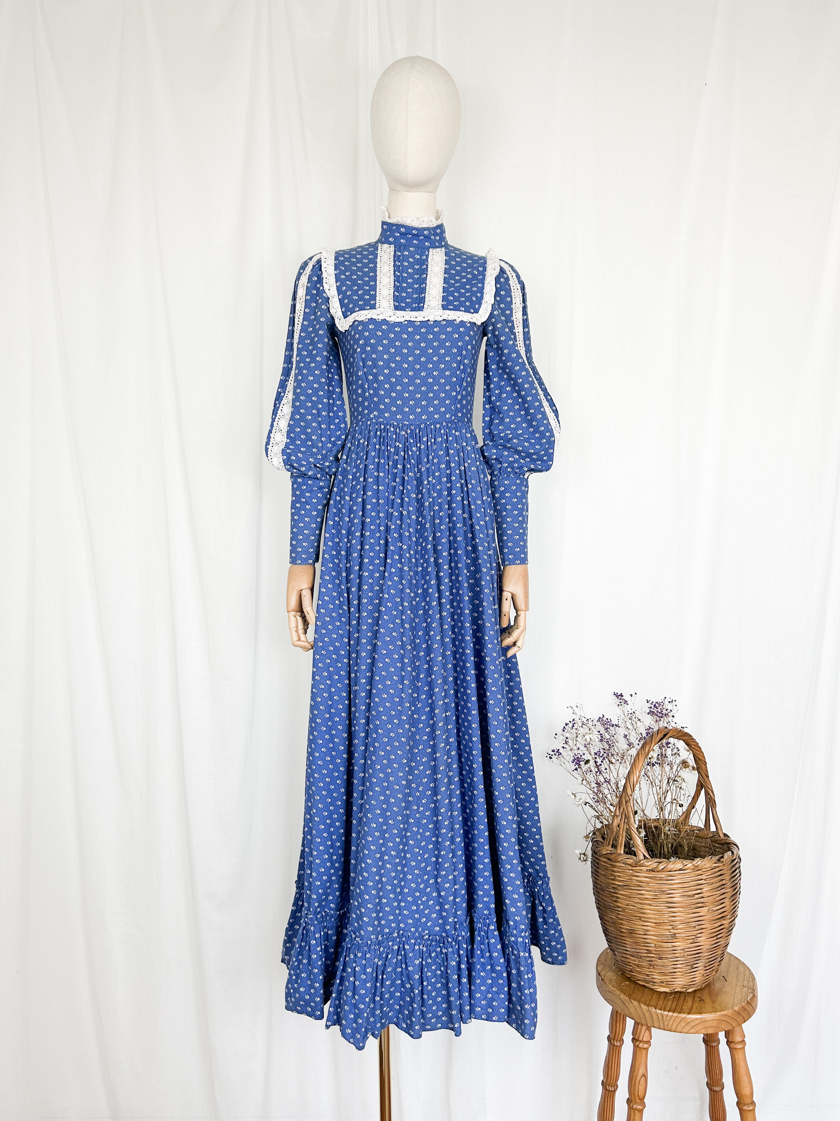 1970s cotton prairie sale dress