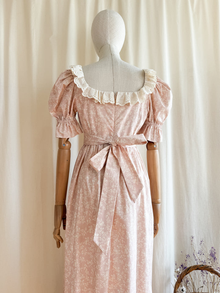Outstanding Rare 70s Velvet and Chiffon Maxi Dress by Quad