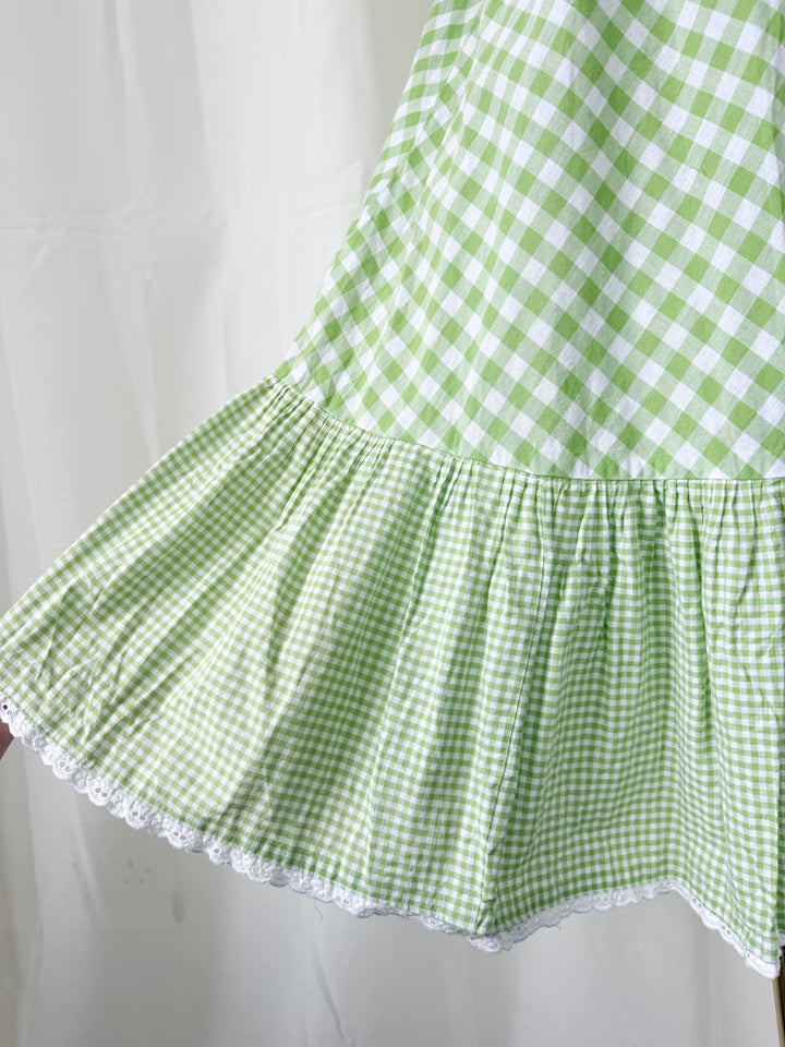 Incredible Stunning Cotton Gingham 70s Maxi Dress