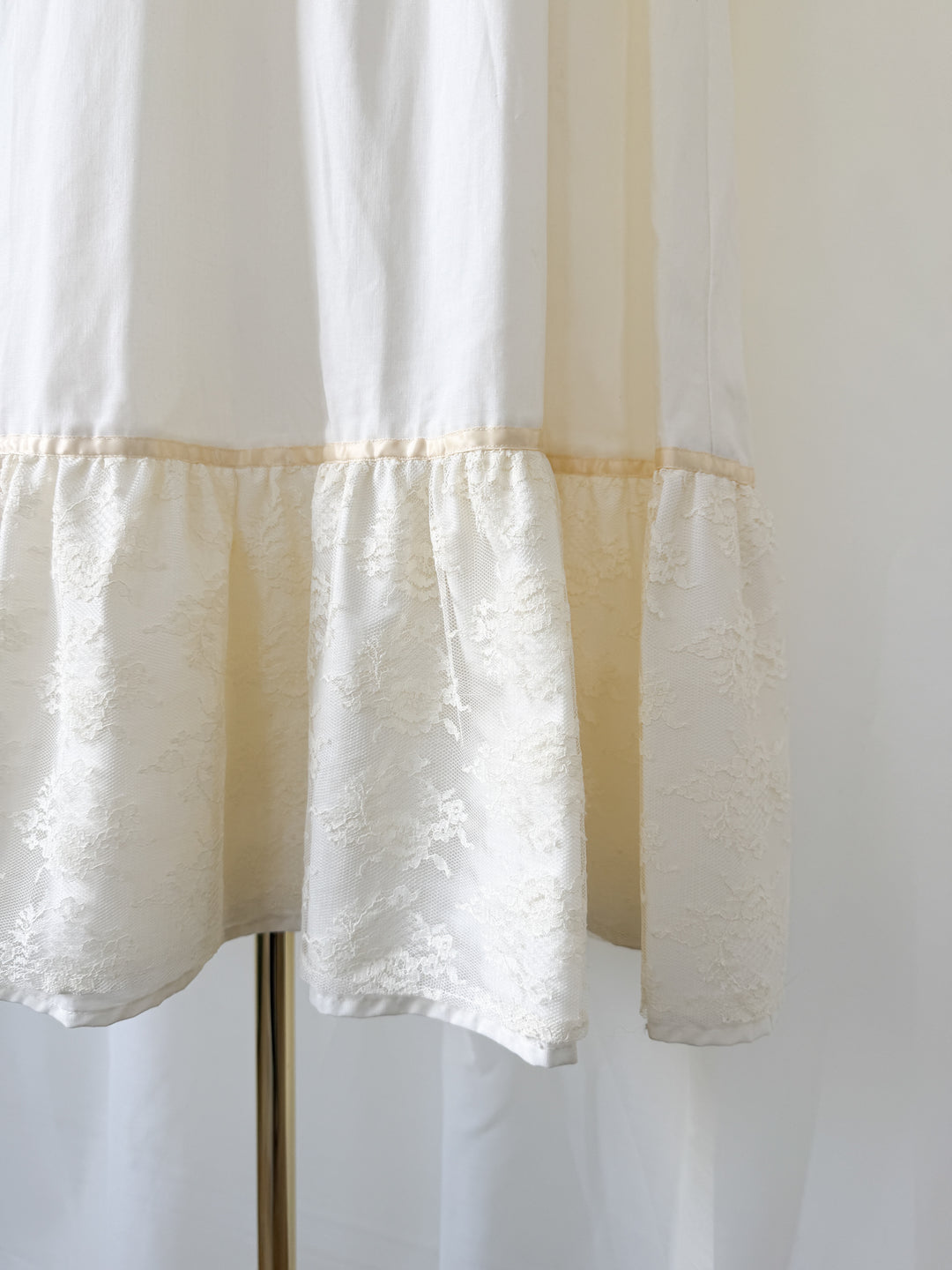Breathtaking Ethereal 70s Cotton and Lace Ivory Maxi Dress