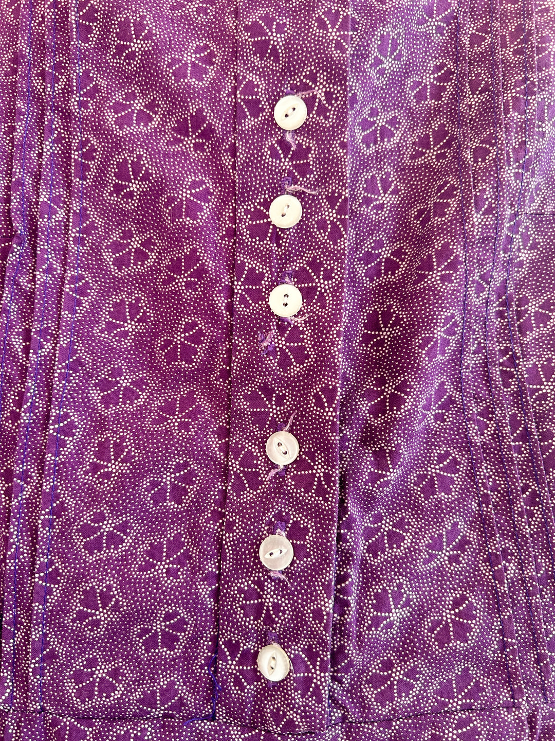 GORGEOUS PURPLE 1970S COTTON PRAIRIE DRESS BY ETAM