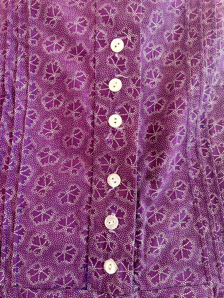 GORGEOUS PURPLE 1970S COTTON PRAIRIE DRESS BY ETAM