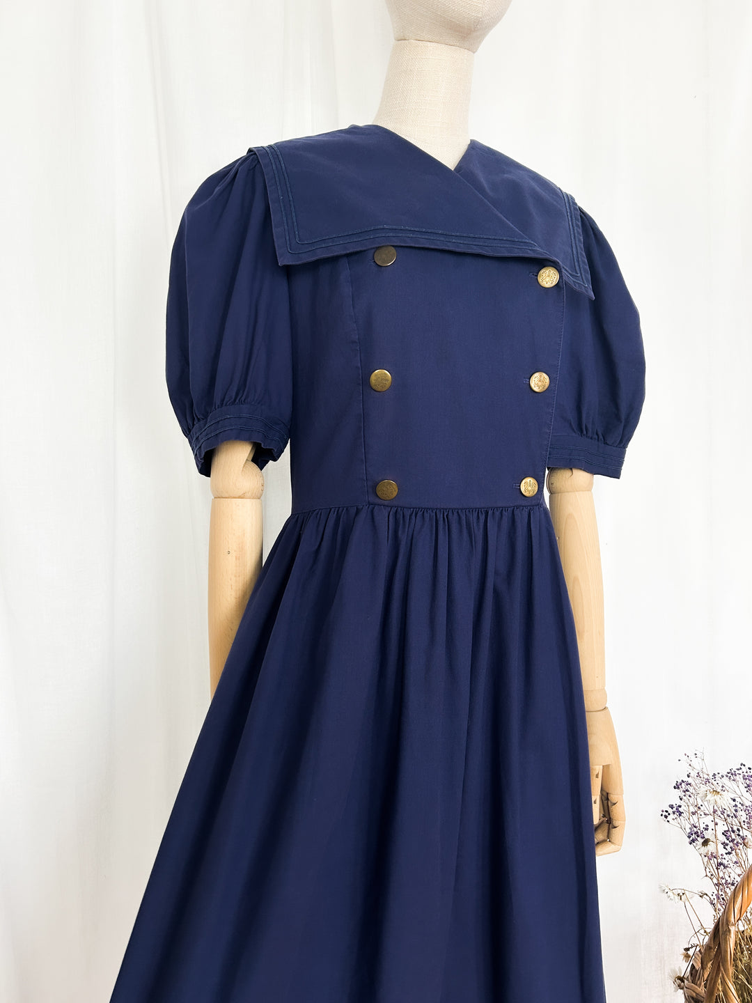 laura ashley navy blue dress Laura Ashley Velvet Velour Maxi Long Dress Large Navy Blue NWOT Vintage Formal