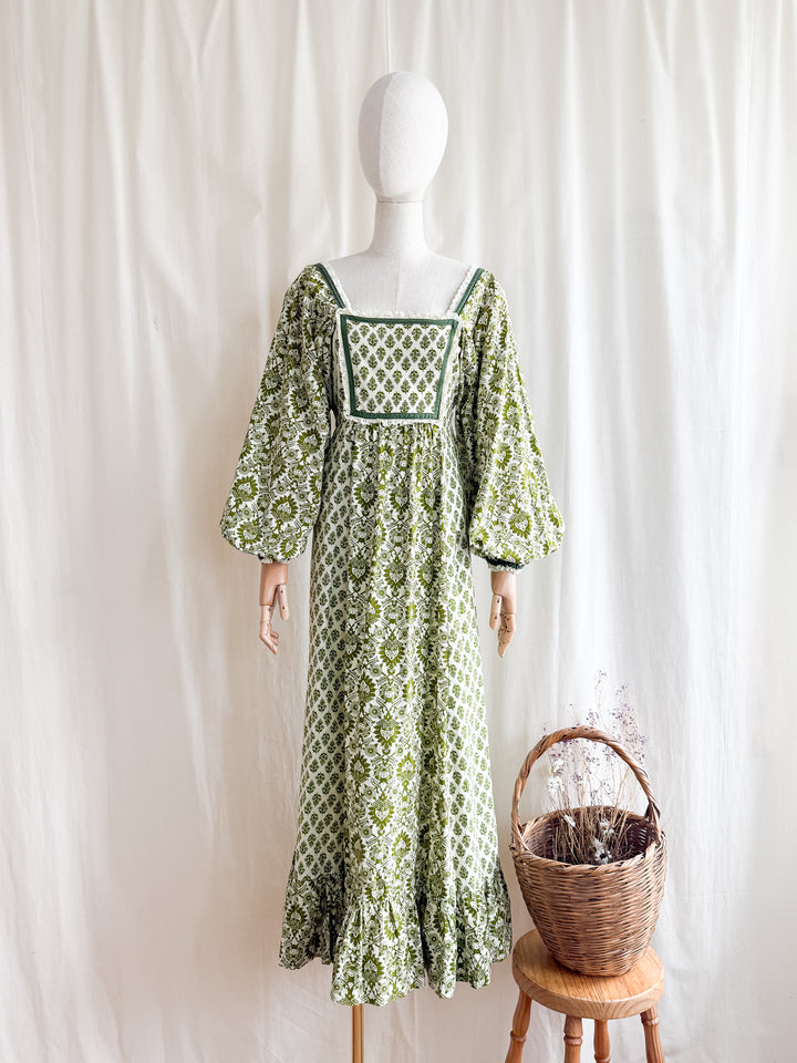 Holy Grail Rare Iconic 1970s Cotton Maxi Dress by Earlybird