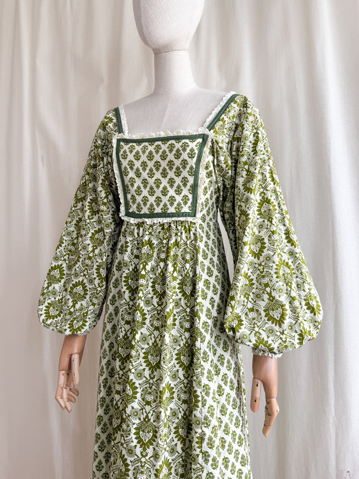 Holy Grail Rare Iconic 1970s Cotton Maxi Dress by Earlybird