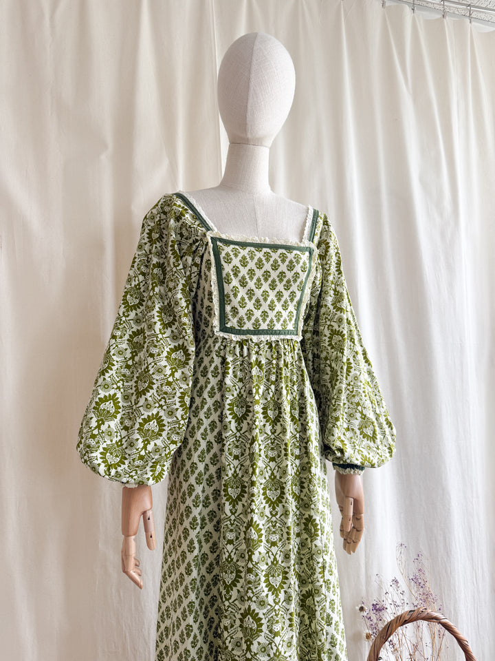 Holy Grail Rare Iconic 1970s Cotton Maxi Dress by Earlybird
