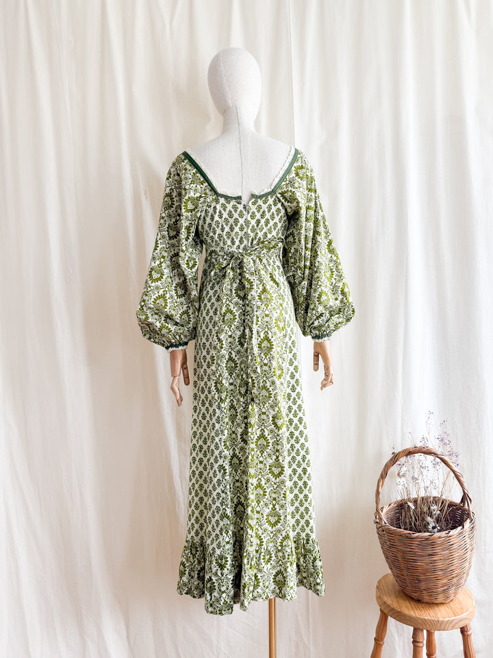 Holy Grail Rare Iconic 1970s Cotton Maxi Dress by Earlybird