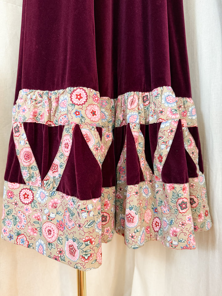 Breathtaking Precious Holy Grail Rare 1970s Valerie Goad Velvet Maxi Dress