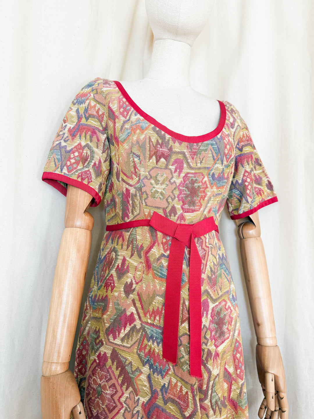 Divine Holy Grail Rare Early 70s Marcel Fenez Heavy Tapestry Cotton Maxi Dress