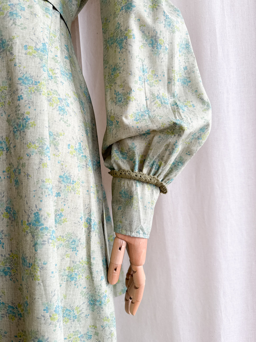 Beautiful Rare 70s Green Soft Cotton Maxi Dress by Zanie