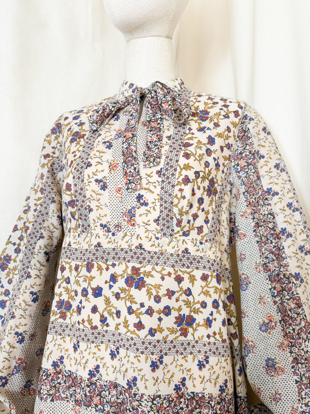 Stunning 70s Miss Parisienne Cotton Maxi Dress