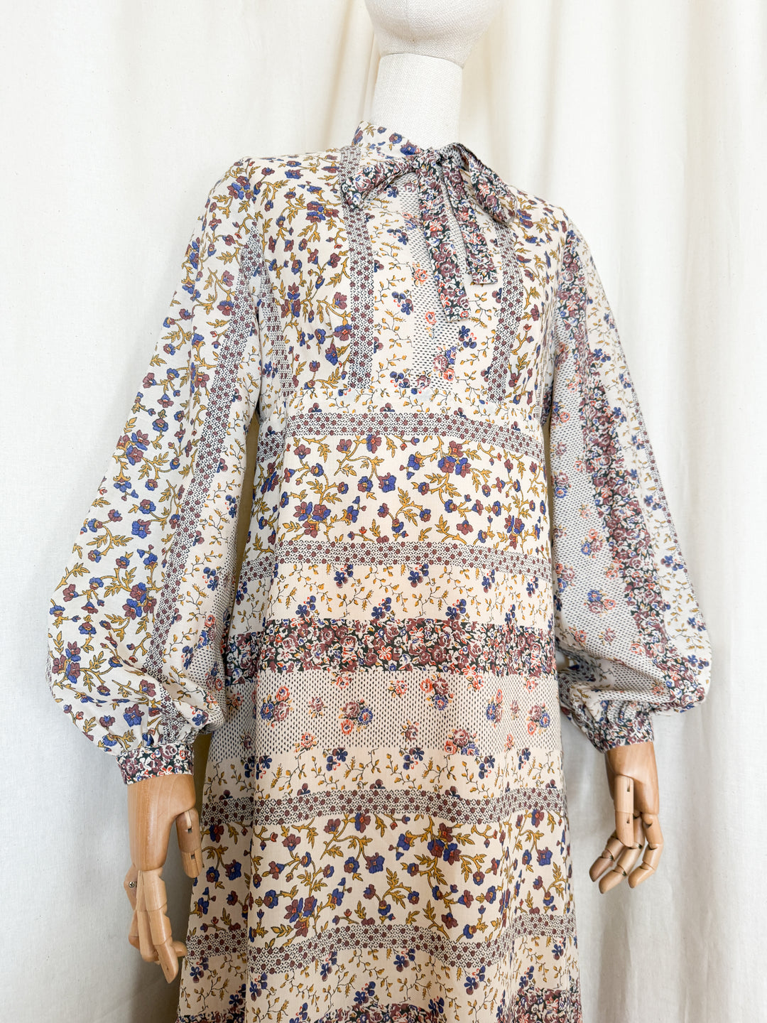 Stunning 70s Miss Parisienne Cotton Maxi Dress