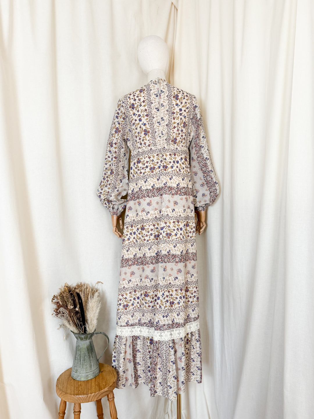 Stunning 70s Miss Parisienne Cotton Maxi Dress