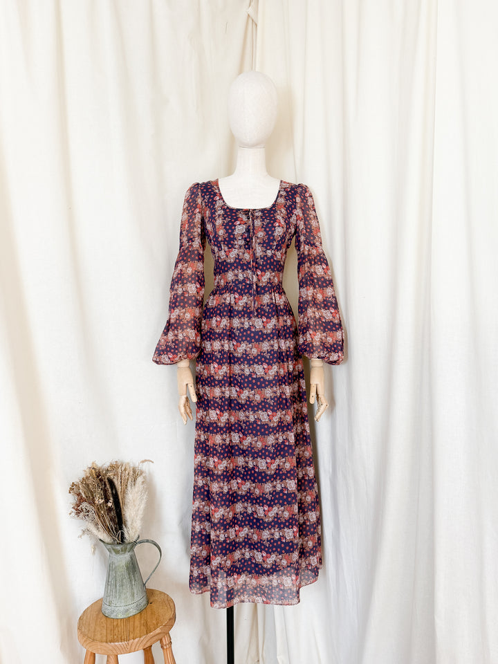 Beautiful 70s Dollyrockers Cotton maxi Dress