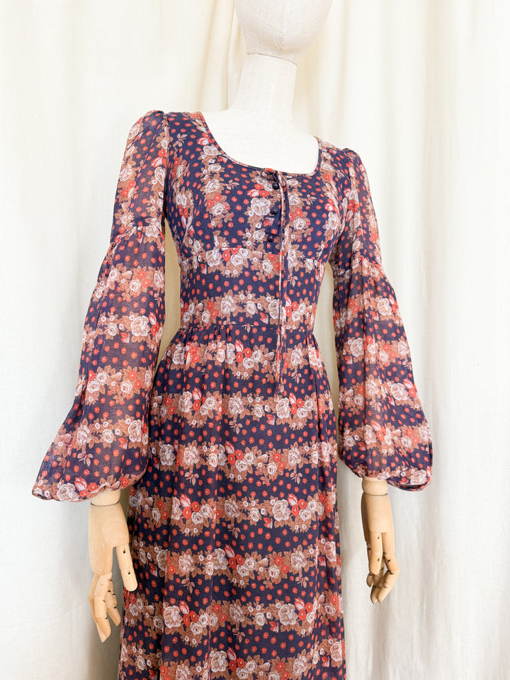 Beautiful 70s Dollyrockers Cotton maxi Dress