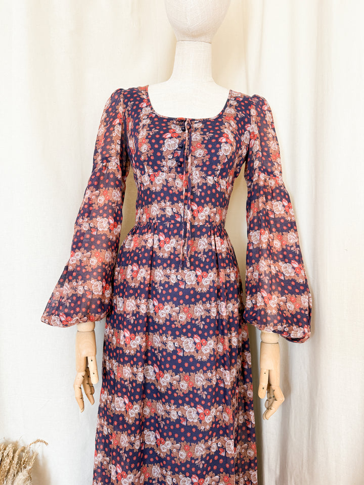 Beautiful 70s Dollyrockers Cotton maxi Dress
