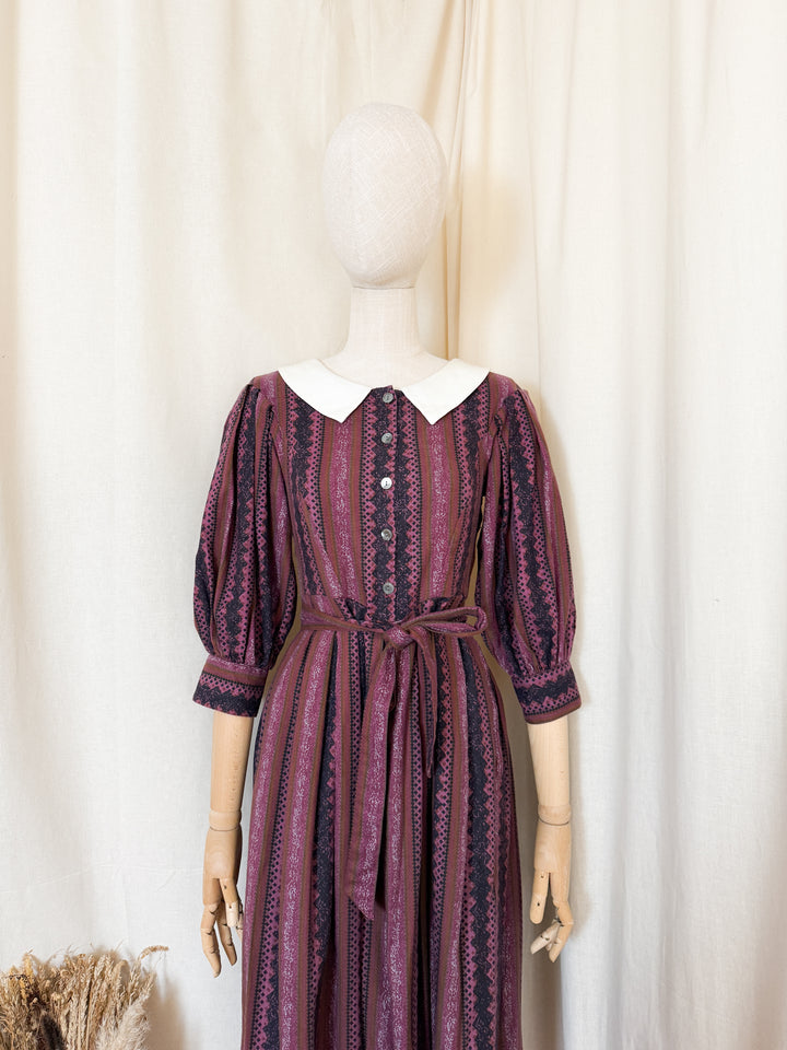 Magical Rare Early 80s Laura Ashley Cotton Puff Sleeve Midi Dress