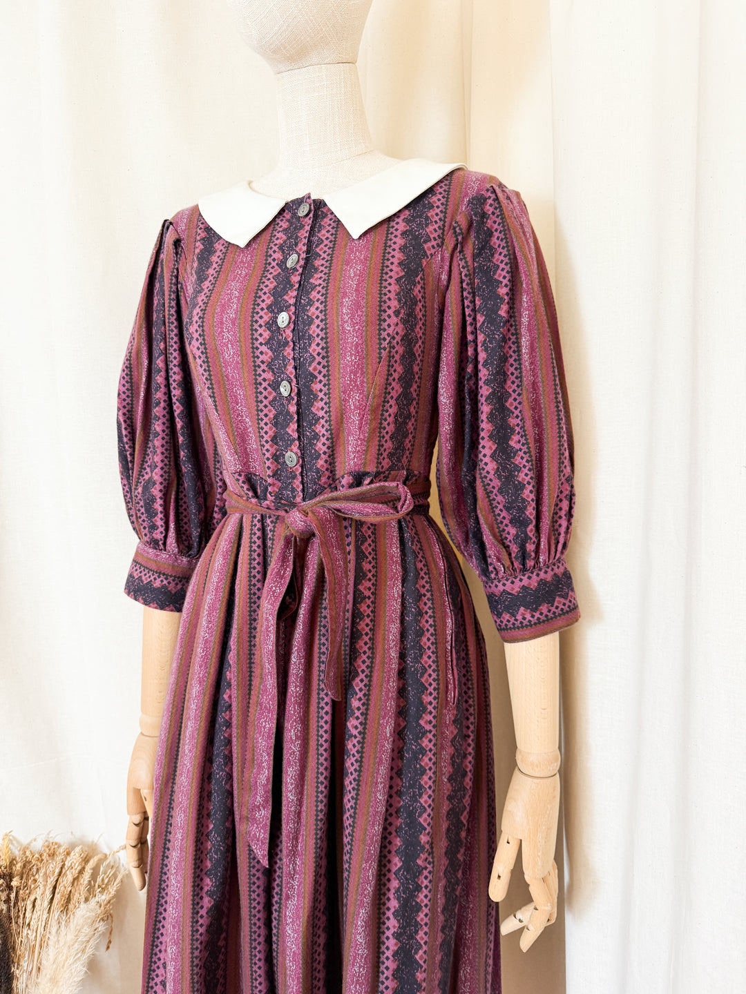 Magical Rare Early 80s Laura Ashley Cotton Puff Sleeve Midi Dress