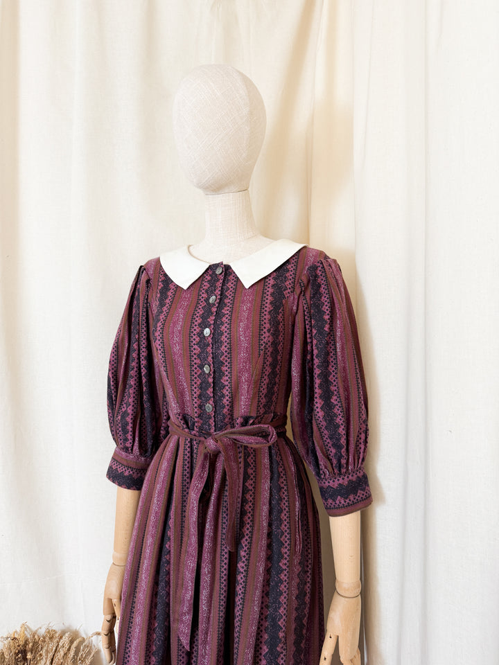 Magical Rare Early 80s Laura Ashley Cotton Puff Sleeve Midi Dress