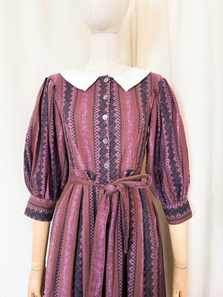 Magical Rare Early 80s Laura Ashley Cotton Puff Sleeve Midi Dress