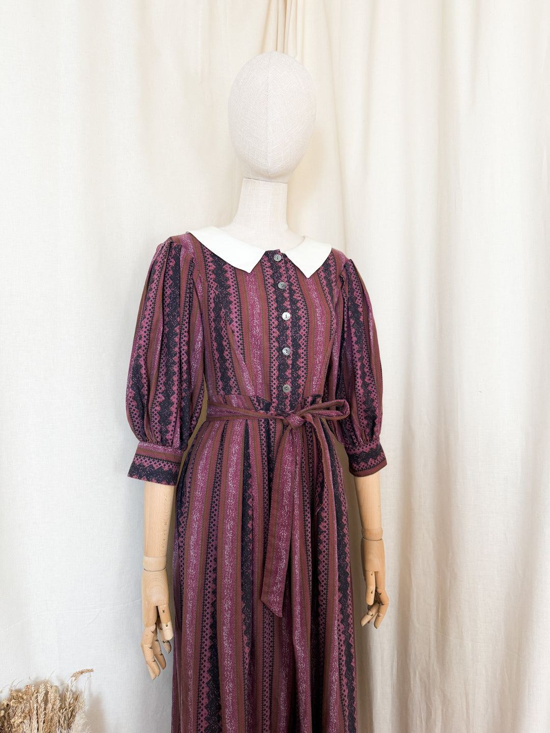 Magical Rare Early 80s Laura Ashley Cotton Puff Sleeve Midi Dress