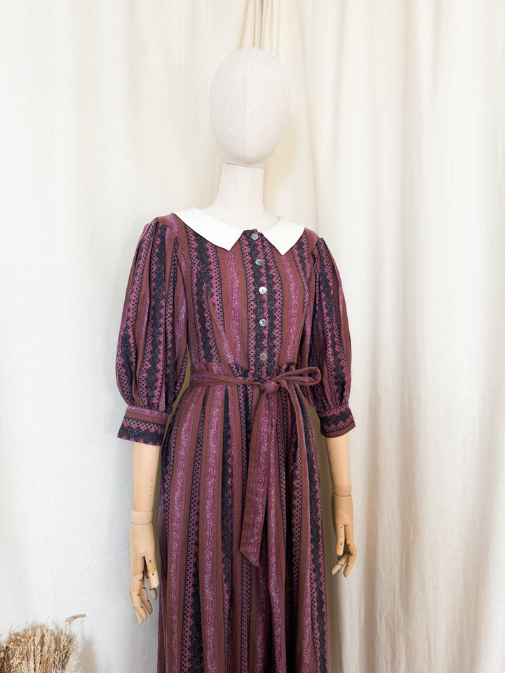 Magical Rare Early 80s Laura Ashley Cotton Puff Sleeve Midi Dress