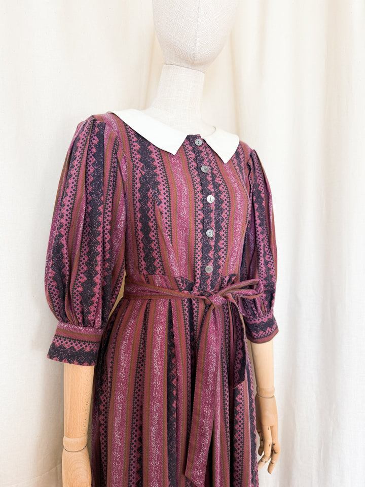 Magical Rare Early 80s Laura Ashley Cotton Puff Sleeve Midi Dress