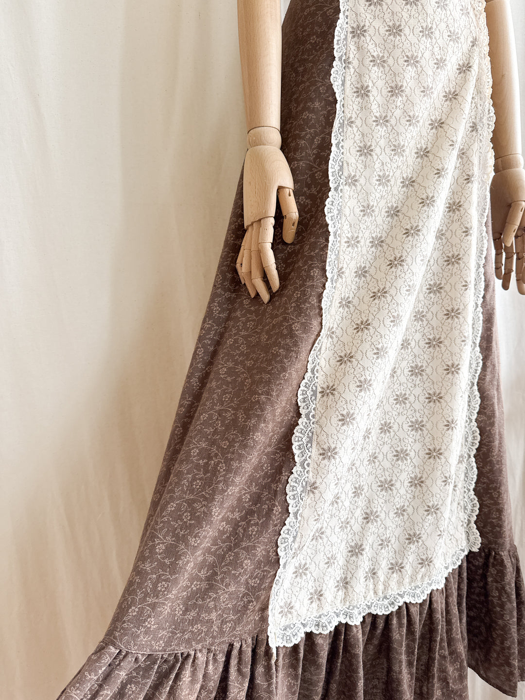Precious Rare 70s Bohemian Soft Raw Cotton Shirred Maxi Dress by Jody T